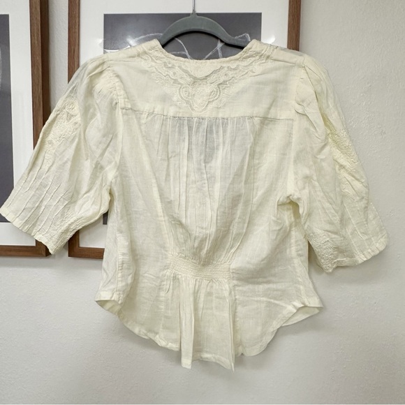 NWT Free People Laurie Embroidered Blouse S - Picture 7 of 9